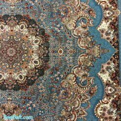 فرش مشهد کد 722100 آبی فیروزه ای