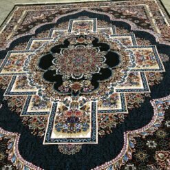 فرش کاشان ناردون سرمه ای 700 شانه