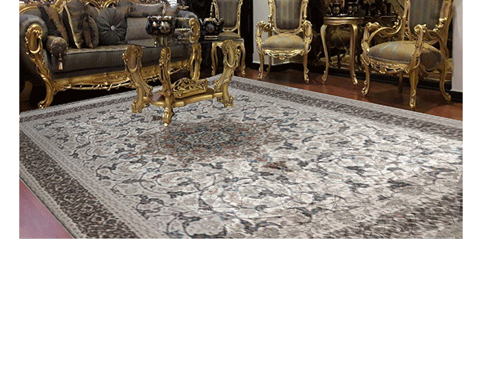 فرش مشهد ۱۲۰۰ شانه کد ۸۰۳۰۳۱ کرم گلبرجسته