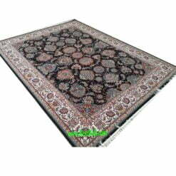 فرش کاشان باغ بهشت ۵۰۰ شانه سرمه ای