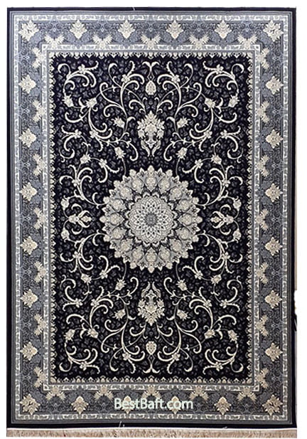 فرش مشهد ۷۰۰ شانه کد ۷۲۲۲۵۷ سرمه ای