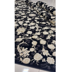 فرش گلبرجسته سرمه ای